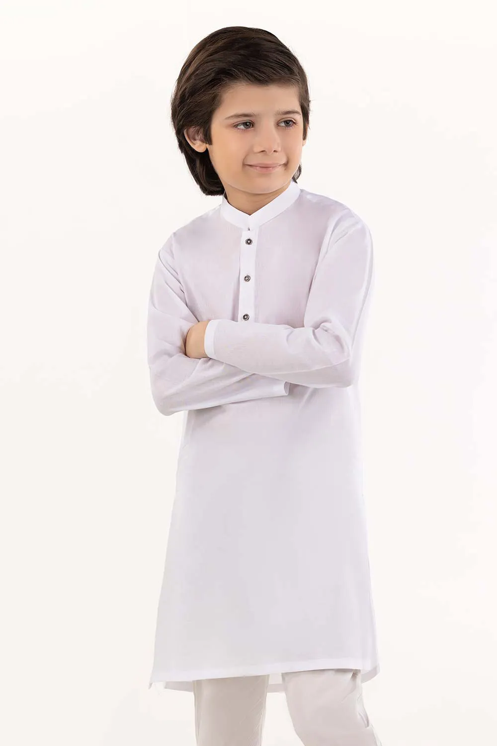 White Kameez Shalwar Set For Boys