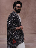 Black Calligraphed Stole for Men with Letter-Writing Kit For Men