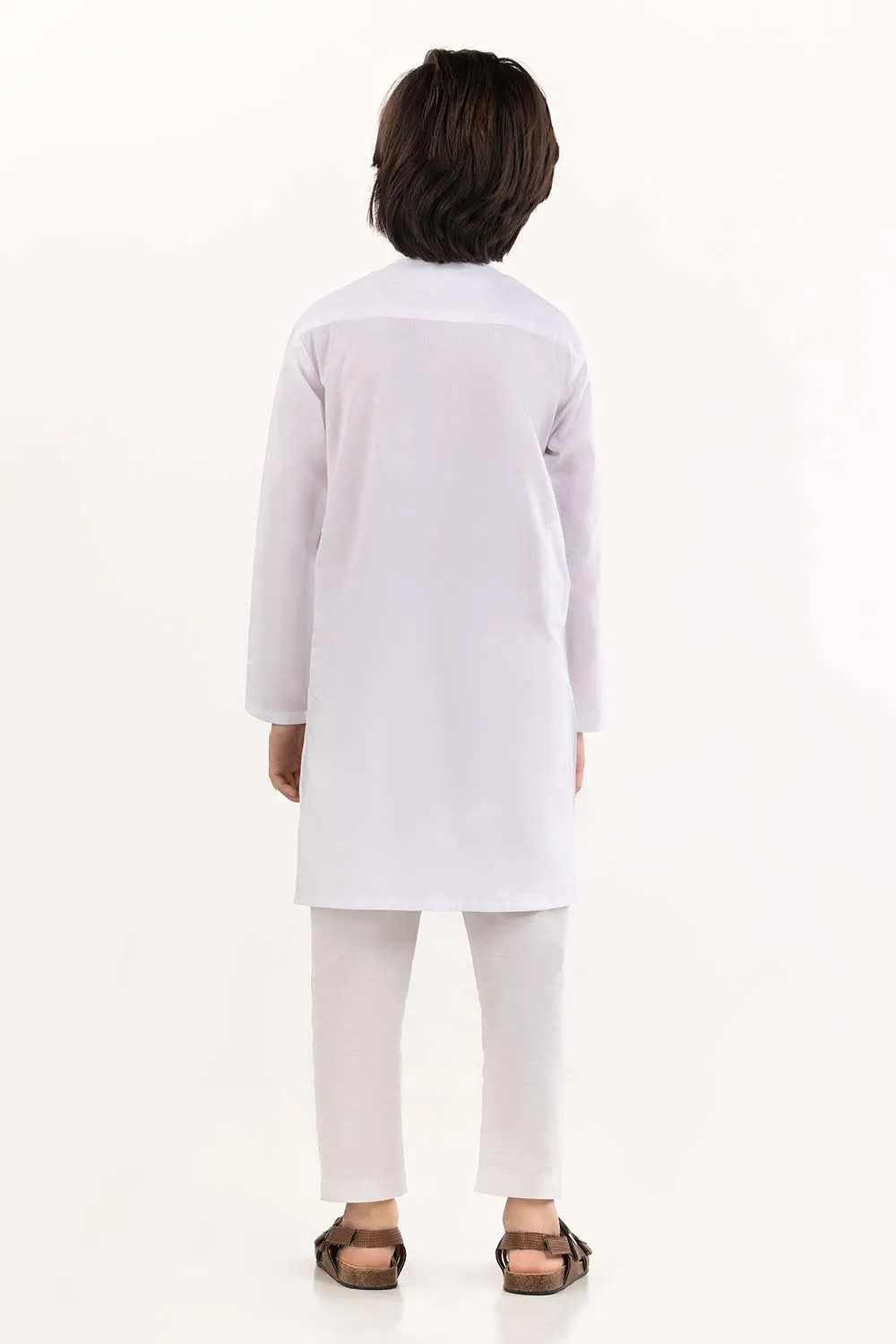 White Kameez Shalwar Set For Boys