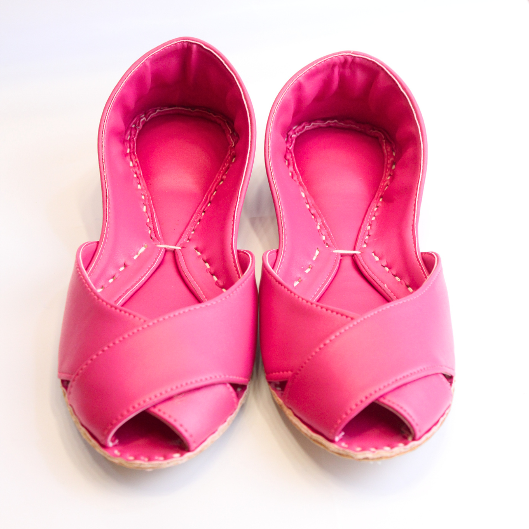 Dark Pink Signature Peshawari Khussa For Women