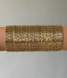 Golden Beaded Bangles – 1 Dozen | Metal | Available in 3 Sizes For Women