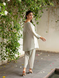 Pearl (Whitish Grey) – Embroidered 2-Piece Cotton Lawn Outfit For Women