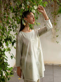 Pearl (Whitish Grey) – Embroidered 2-Piece Cotton Lawn Outfit For Women