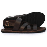 Brown Color Stripe Style Sandals For Men