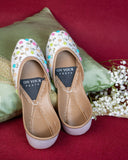 Ivory Blossom – Elegant Handcrafted Khussa For Women