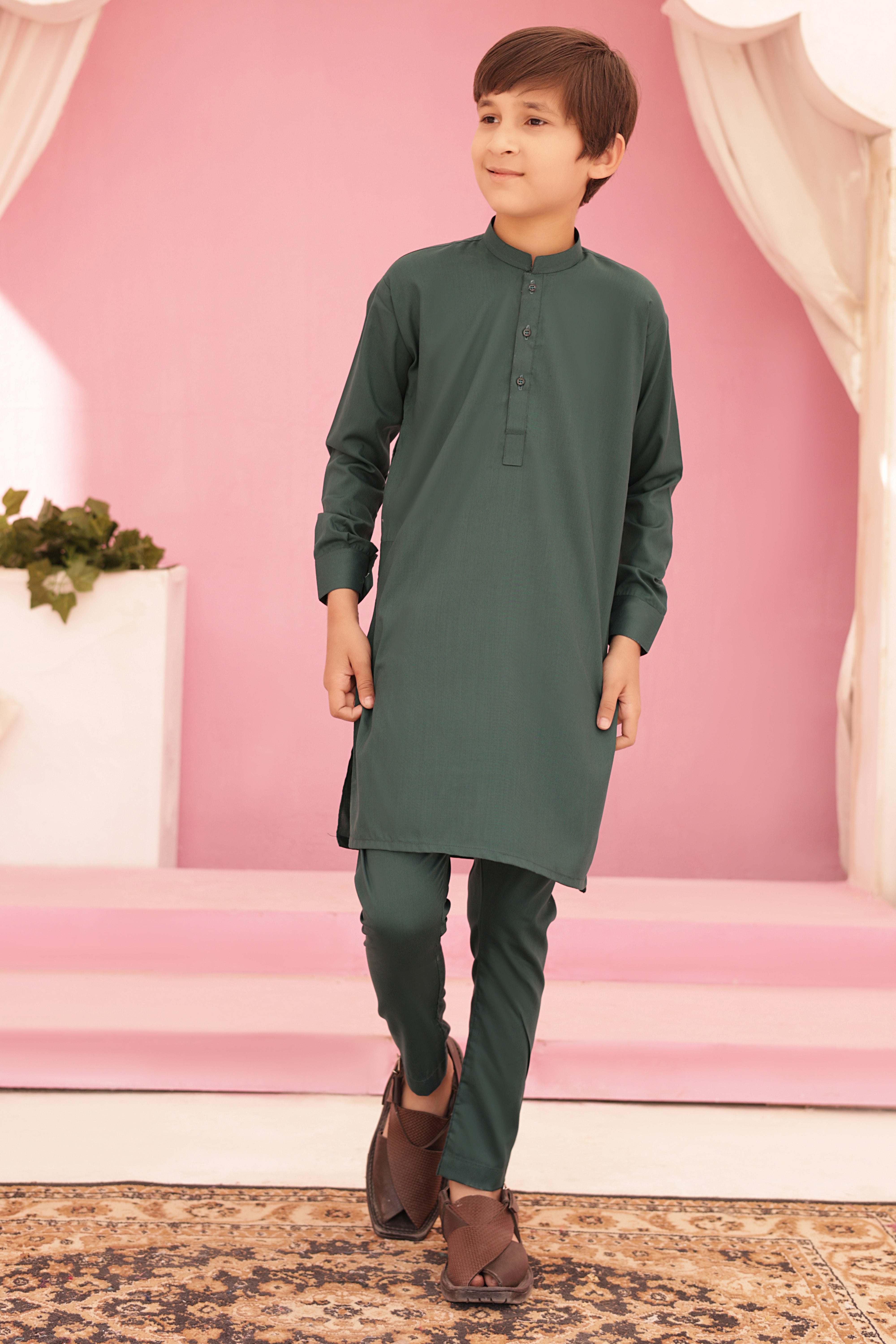 Teal Kurta and Trouser Set For Boys