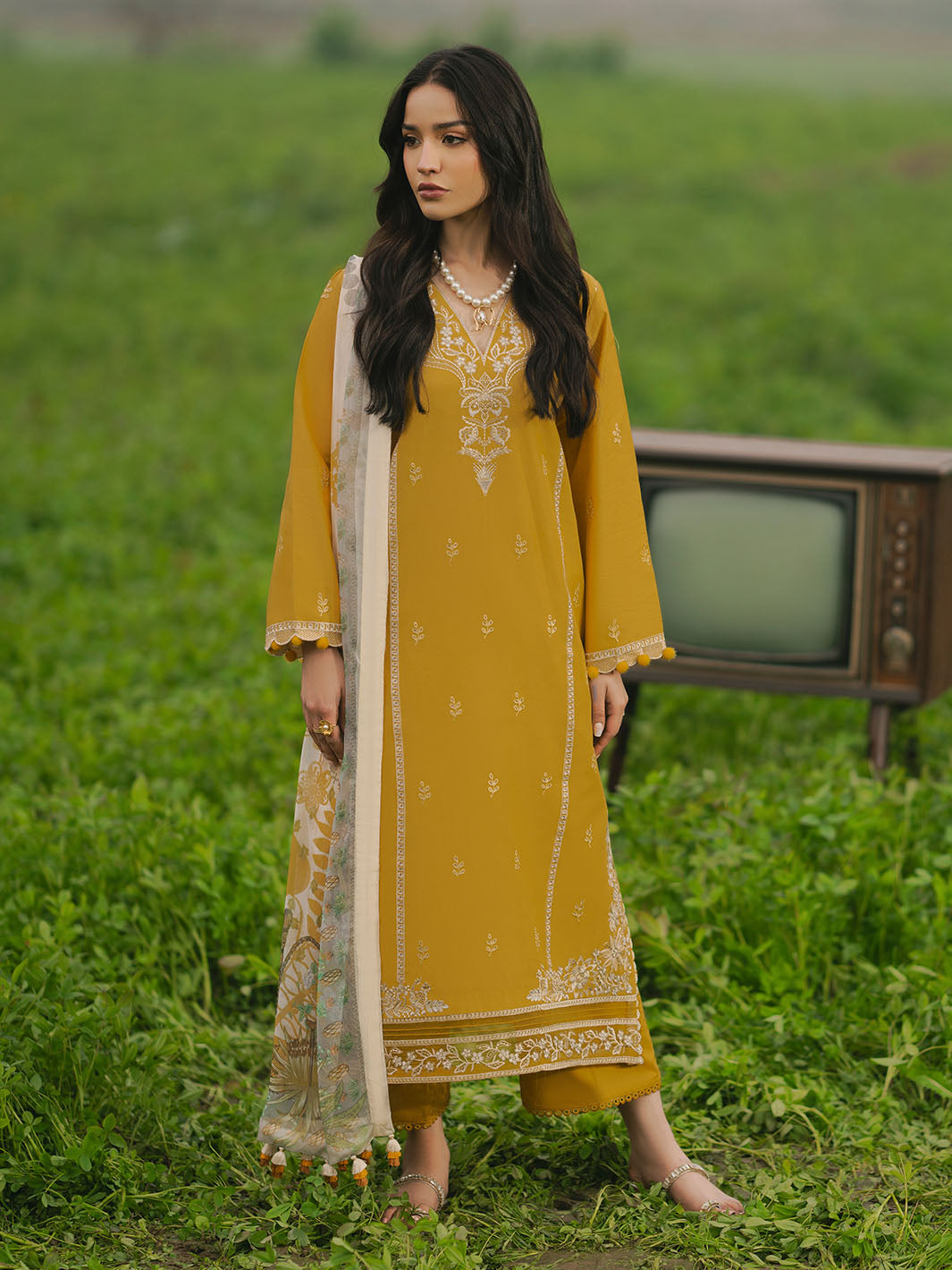 Aabroo – Cheerful Yellow Elegance for Summer Days For Women