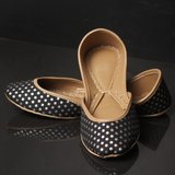 Black Raw Silk Khussa – Classic Craft, Timeless Comfort For Women