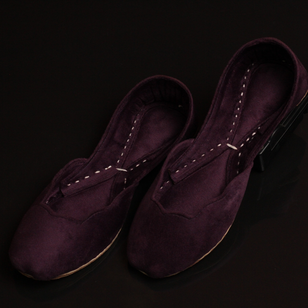 Purple Velvet Khussa – Handcrafted Elegance & Comfort For Women