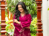 Deep Magenta 2-Piece Embroidered Cambric Suit – Rang-e-Bahar For Women