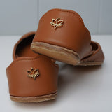 Adora Brown Scalloped Leather Khussas Stylish Comfort for Summer By Dazzle