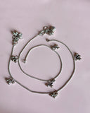 Tri Ghungru Payal – 13 Inches | Oxidised German Silver | Silent Ghungru For Women