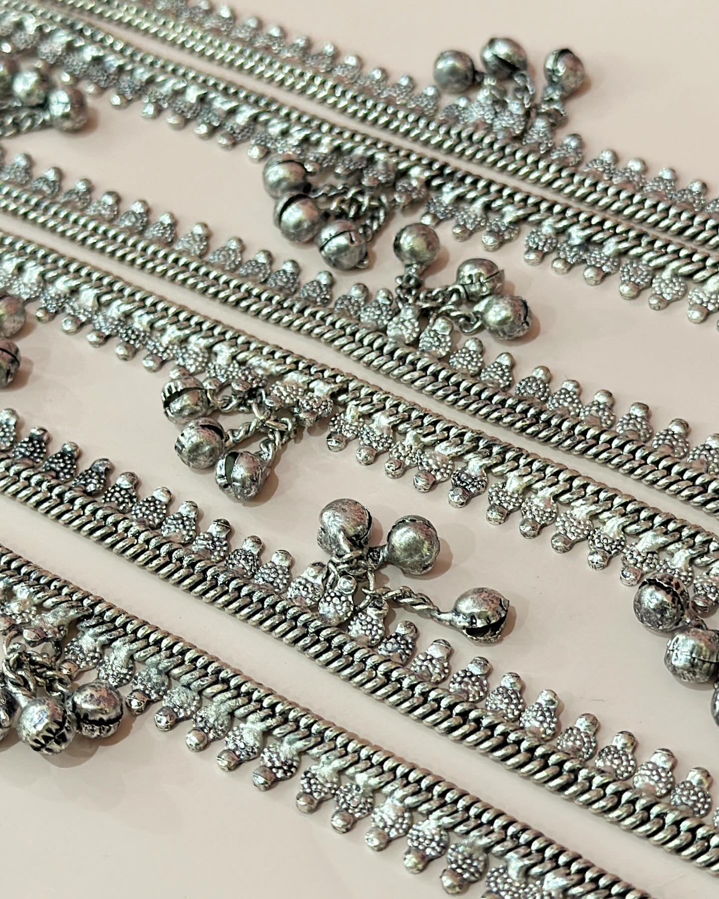 Nida Ghungru Anklet – Pair | 14 Inches | Oxidised German Silver For Women