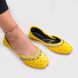 Handcrafted Velvet Embellished Khussa For Women