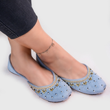 Handcrafted Velvet Embellished Khussa For Women