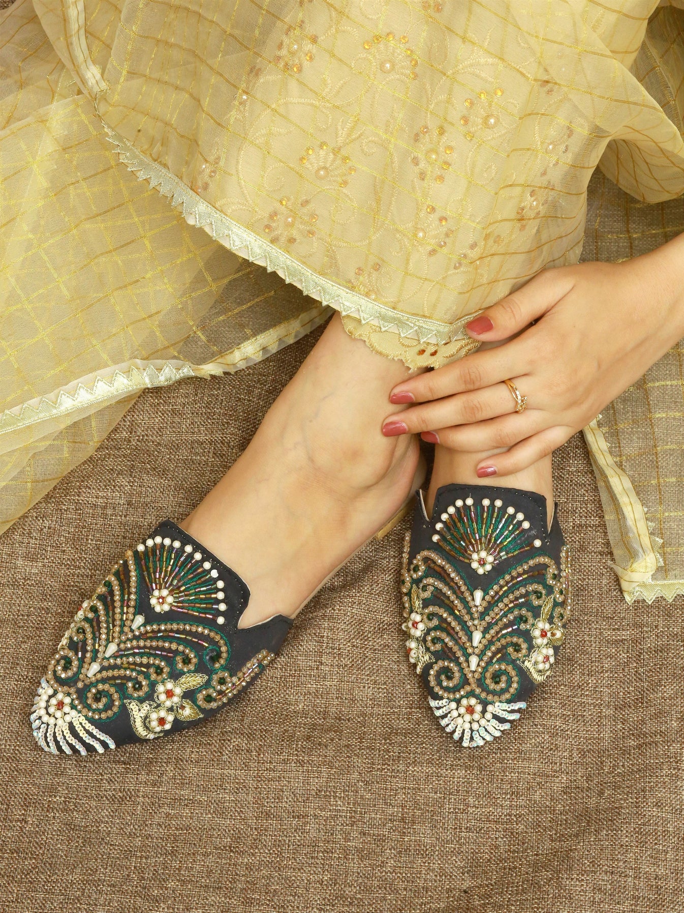 Grace in Every Step – Embroidered Mules For Women