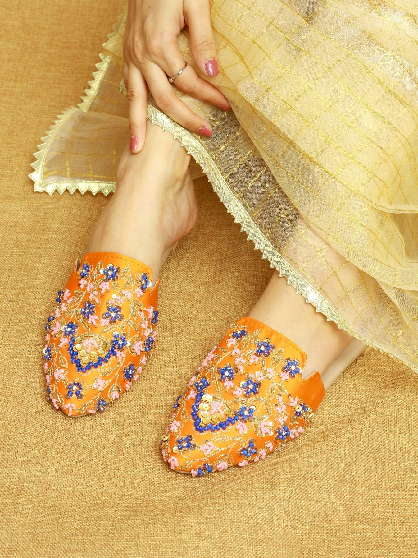 Elegant Charm: Embroidered Mules For Women