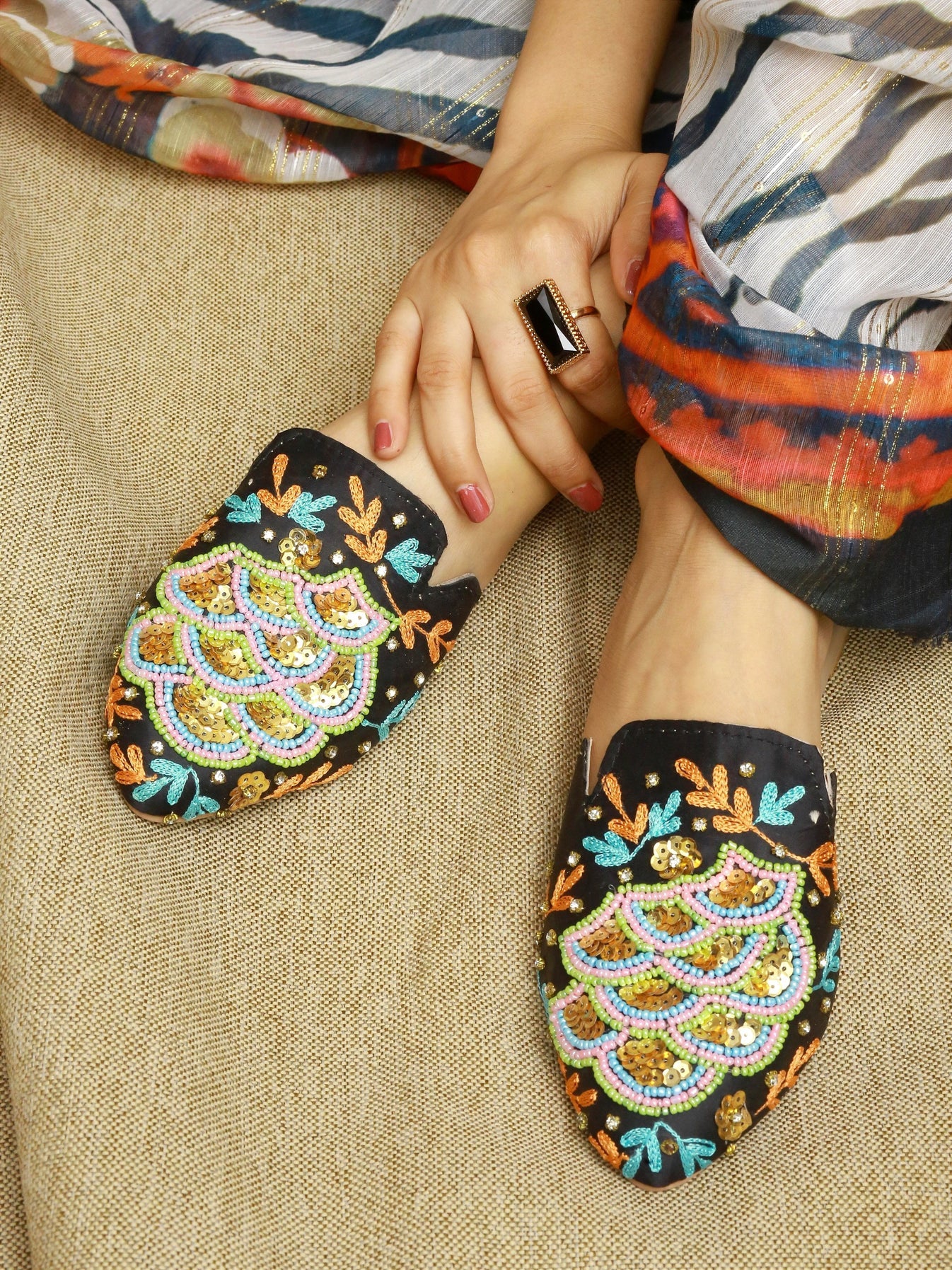 Step in Style: Embroidered Mules For Women