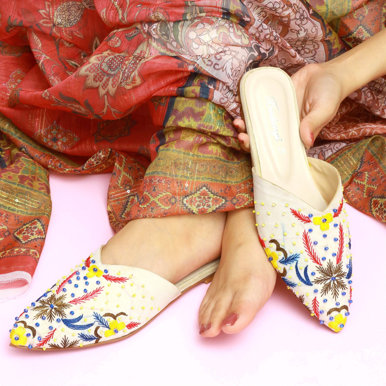 Elegant Embroidered Mules – Art in Every Step For Women