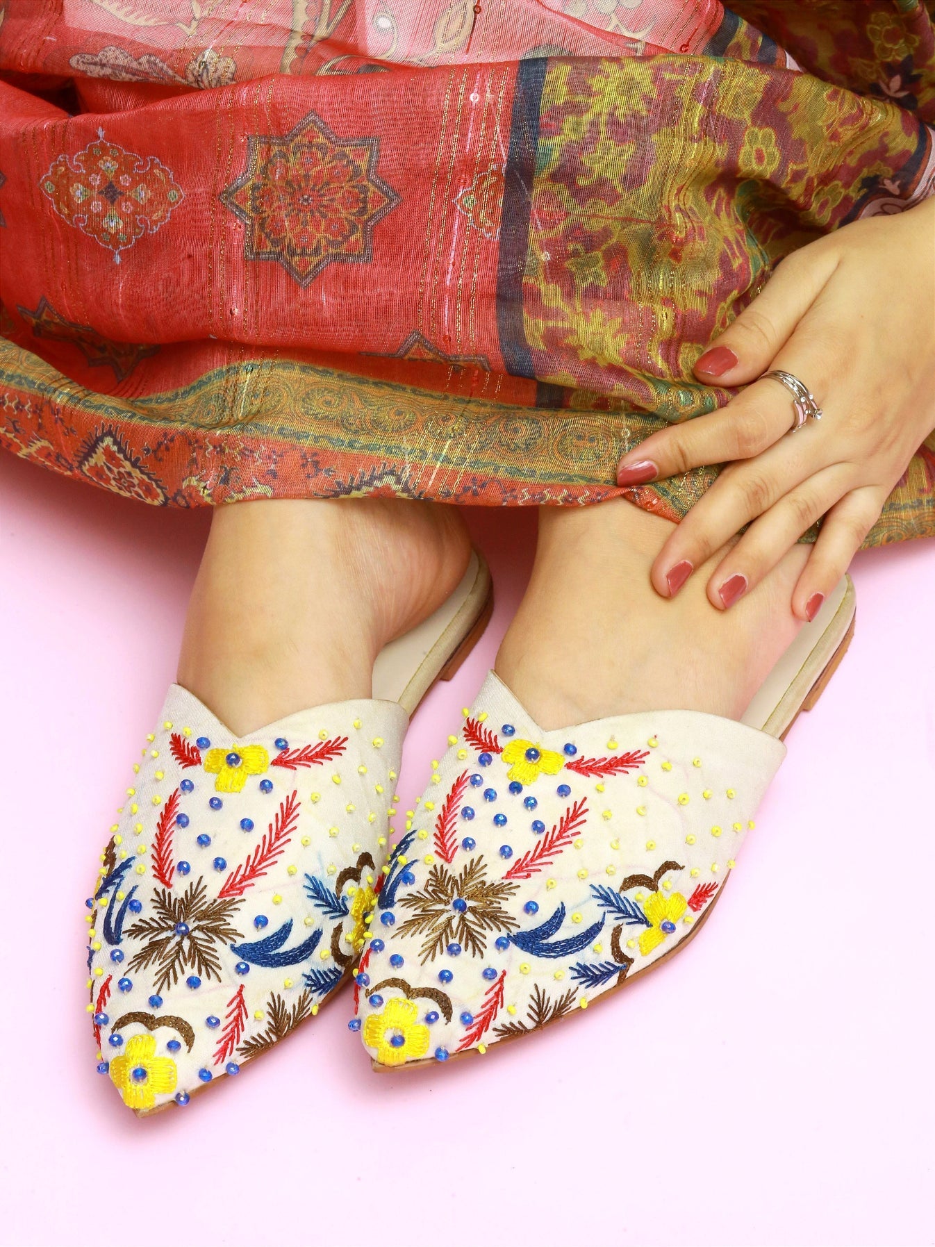 Elegant Embroidered Mules – Art in Every Step For Women