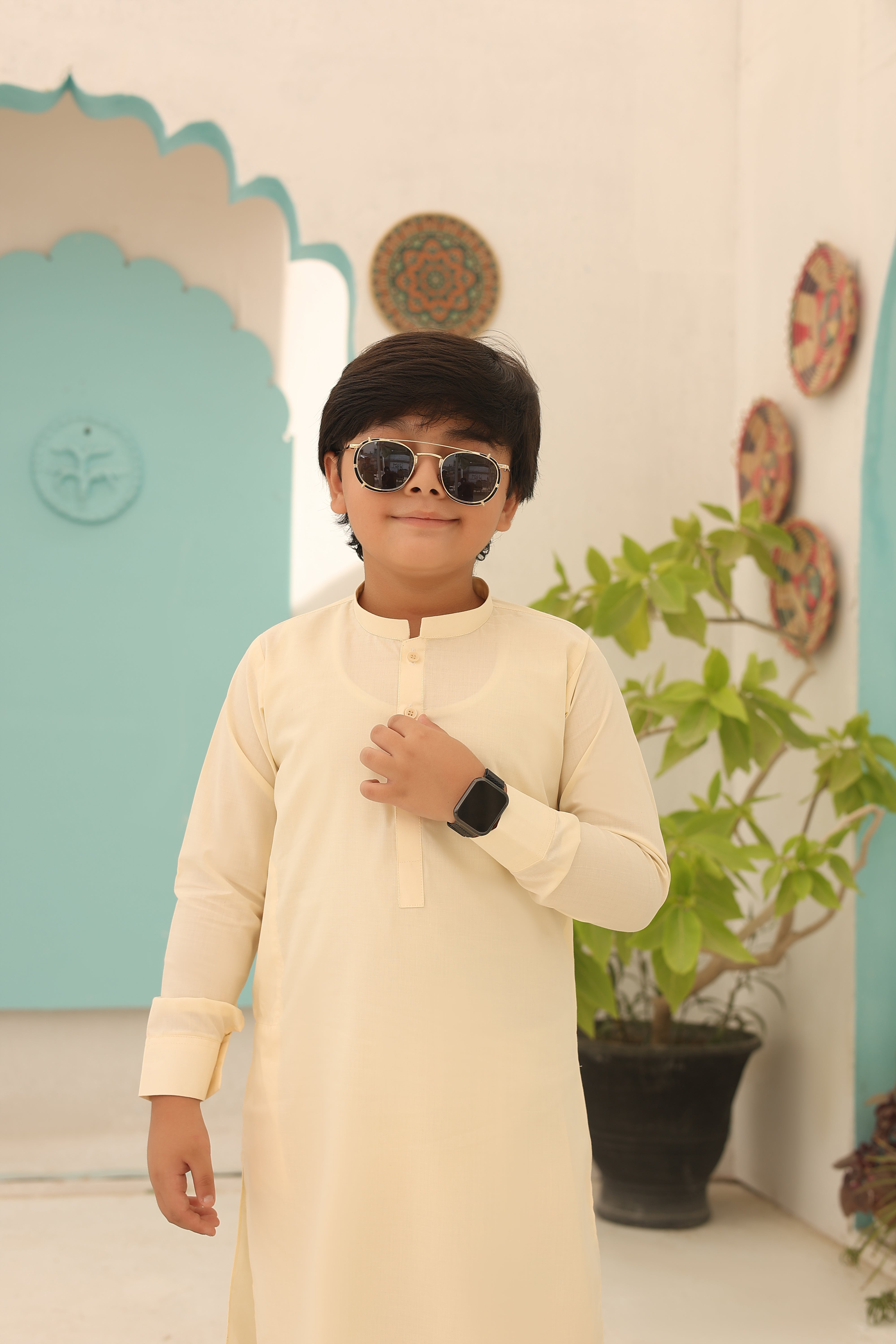 Yellow Kurta and Trouser Set For Boys
