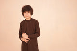 Chestnut Brown Kurta and Trouser Set For Boys