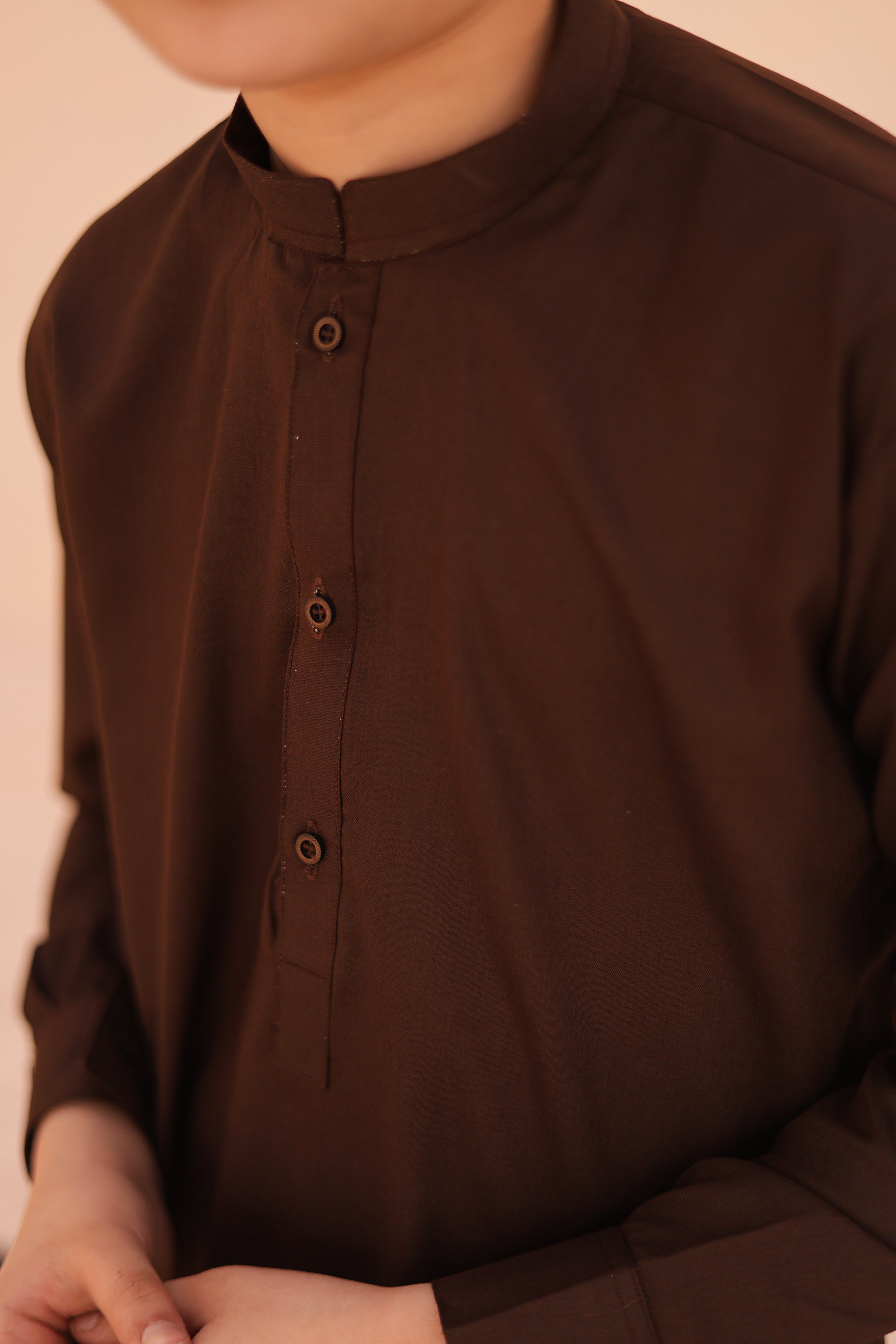 Chestnut Brown Kurta and Trouser Set For Boys