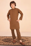 Russet Brown Kurta and Trouser Set For Boys