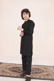 Jade Black Kurta and Trouser Set For Boys