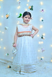 White Elegance – Sequenced Embroidered Net Outfit For Girls