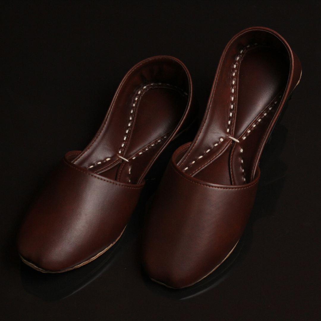 Chocolate Brown Khussa – Timeless Style with Handcrafted Elegance For Women