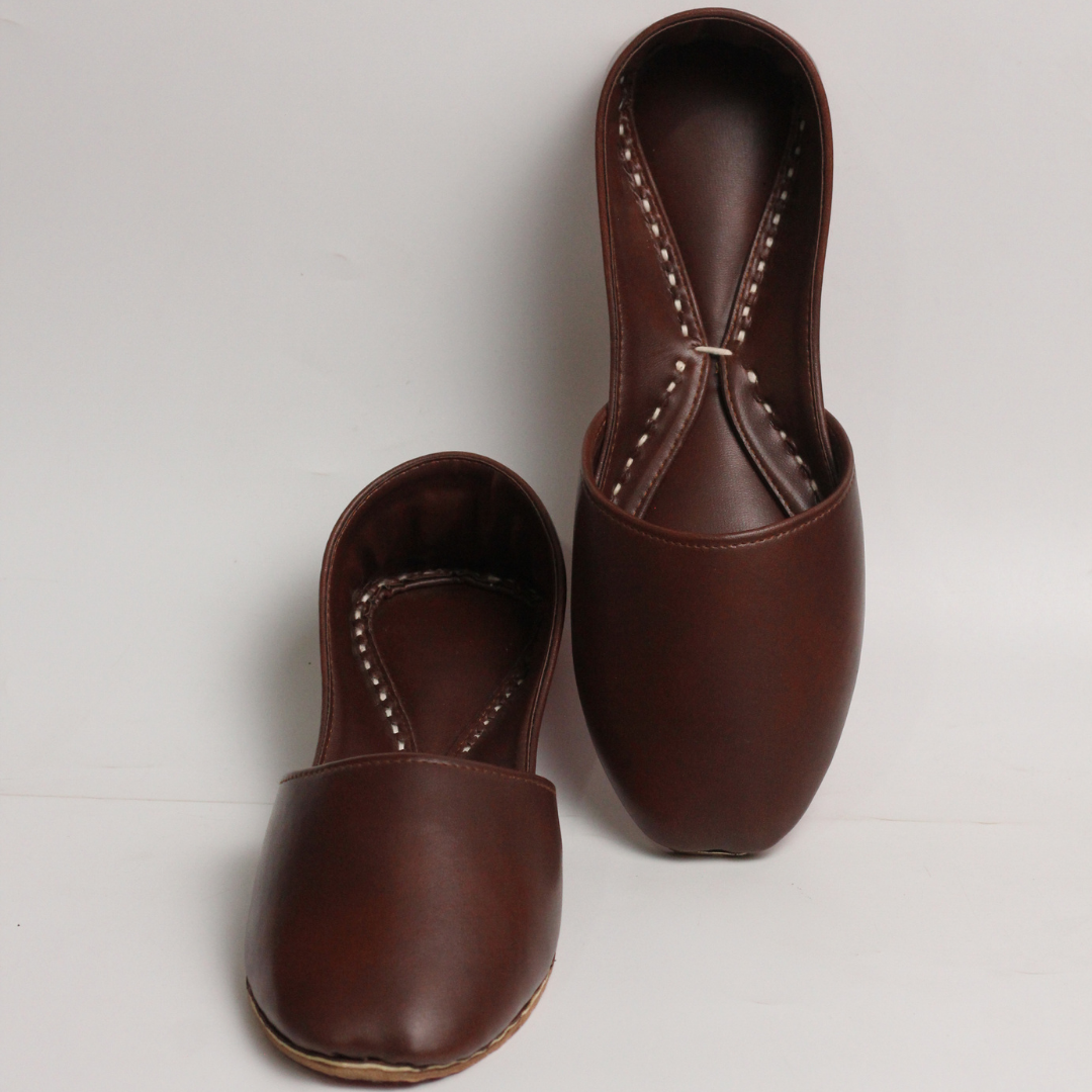 Chocolate Brown Khussa – Timeless Style with Handcrafted Elegance For Women