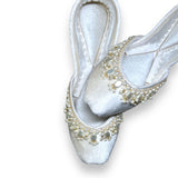 Light Golden & Pearl White Juttis – A Heritage of Elegance For Women