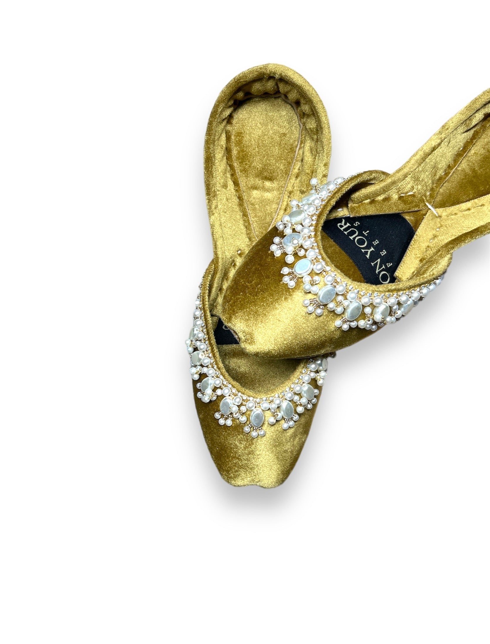 Light Golden & Pearl White Juttis – A Heritage of Elegance For Women
