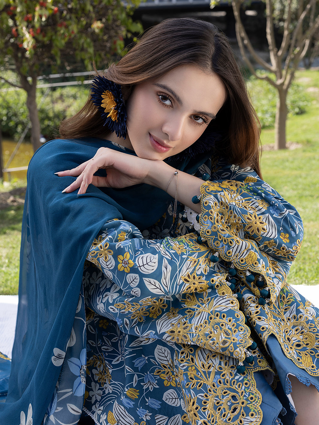 Rosy – Soft Pink Floral 3-Piece Unstitched Lawn Suit For Women