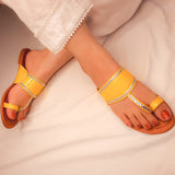 Casual Yellow Kolapuri – Bright & Breezy For Women