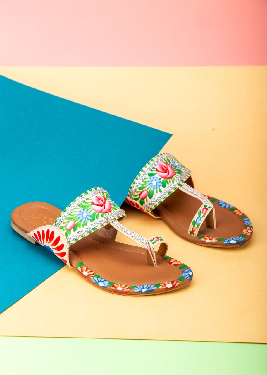 Light Pink Hand-Painted Kolapuri – Soft & Stylish For Women