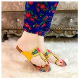 Yellow Hand-Painted Kolapuri – Bright & Bold For Women