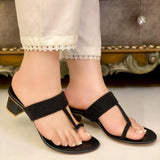 Elegant Embroidered Kolapuris with Block Heel – Grace Meets Comfort For Women