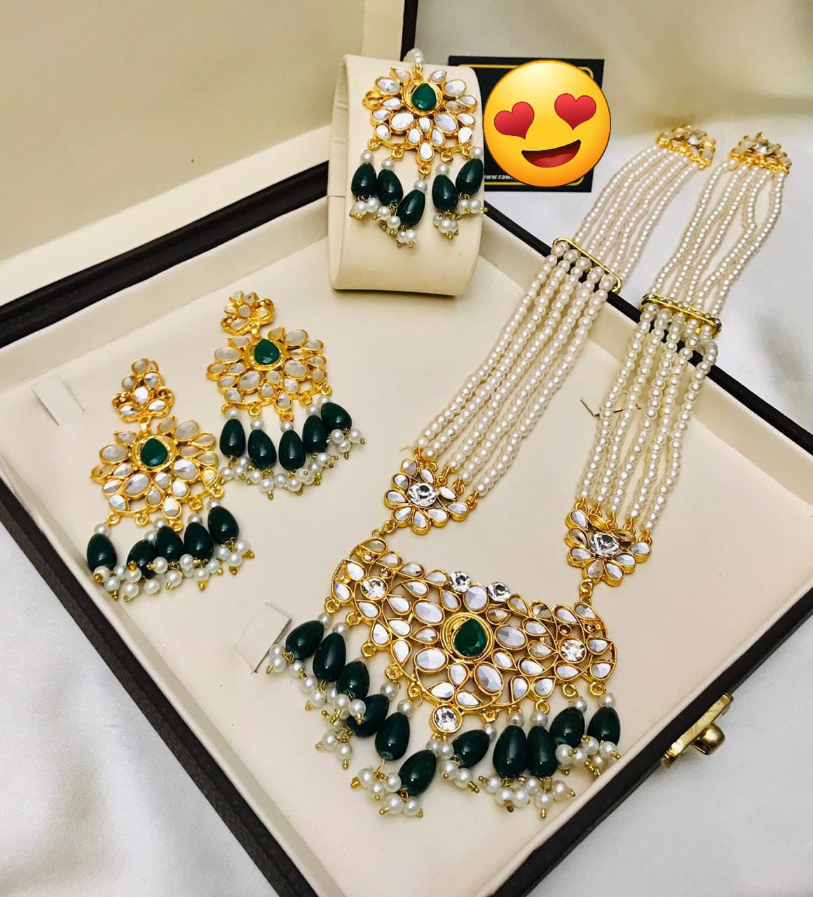 Kundan Mala Set: Dark Green, Black, Maroon – Perfect for Every Occasion