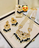 Kundan Mala Set: Dark Green, Black, Maroon – Perfect for Every Occasion