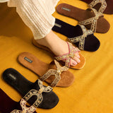 Adelline Navy Blue Velvet Cross Design Sliders By Dazzle