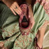 Baadshah" Regal Maroon Velvet Khussa By Dazzle