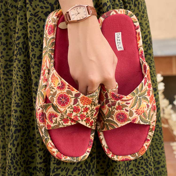 Sikandar Sliders – Floral Elegance with a Bold Step For Women