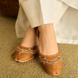 Badami Brown Khussas with Embellishments By Dazzle