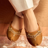 Badami Brown Khussas with Embellishments By Dazzle