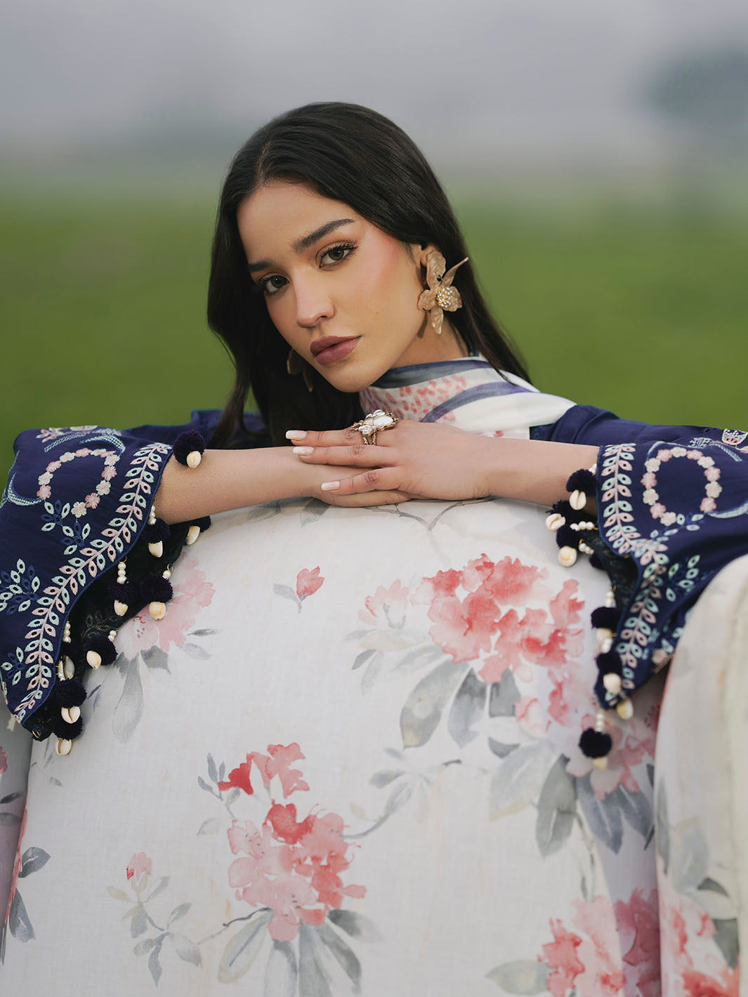 Zarq – Teal Elegance in Embroidered Lawn For Women