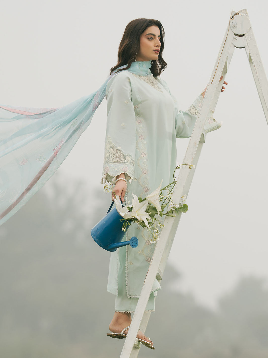 Zartash – Powder Blue Sophistication with Subtle Charm For Women