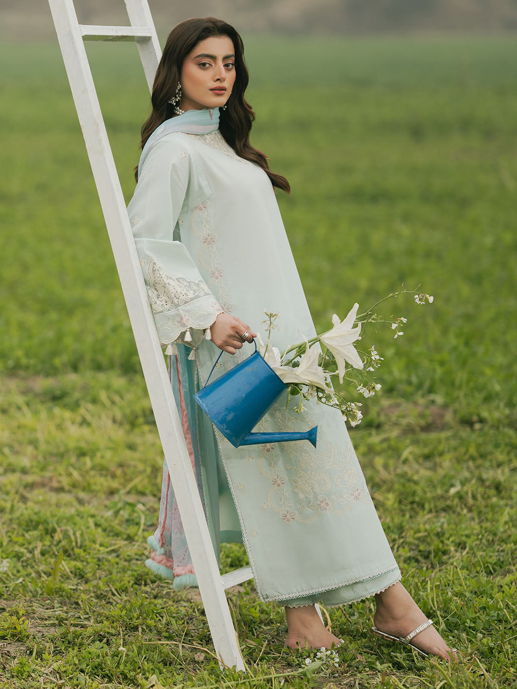 Zartash – Powder Blue Sophistication with Subtle Charm For Women