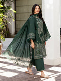 Fatin – Regal Bottle Green Luxury Embroidered Lawn Ensemble Unstitched Suit  For Women